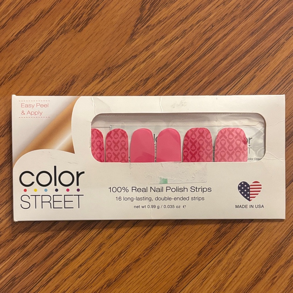 Color Street nails “Pink Ribbon” NWT